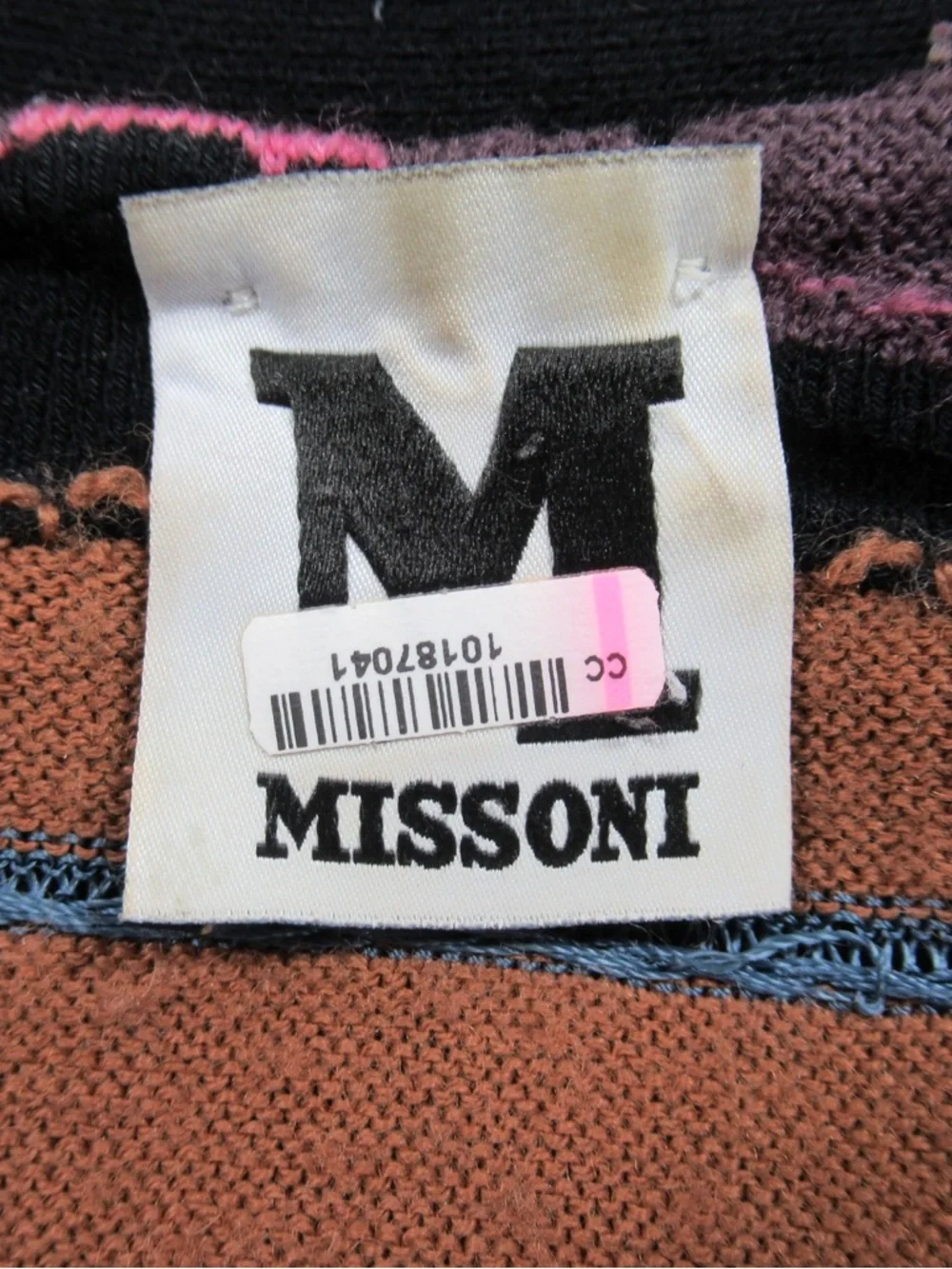 MISSONI Abstract Geometric Knit V-Neck Cardigan Sweater Multicolor - Size XS-S